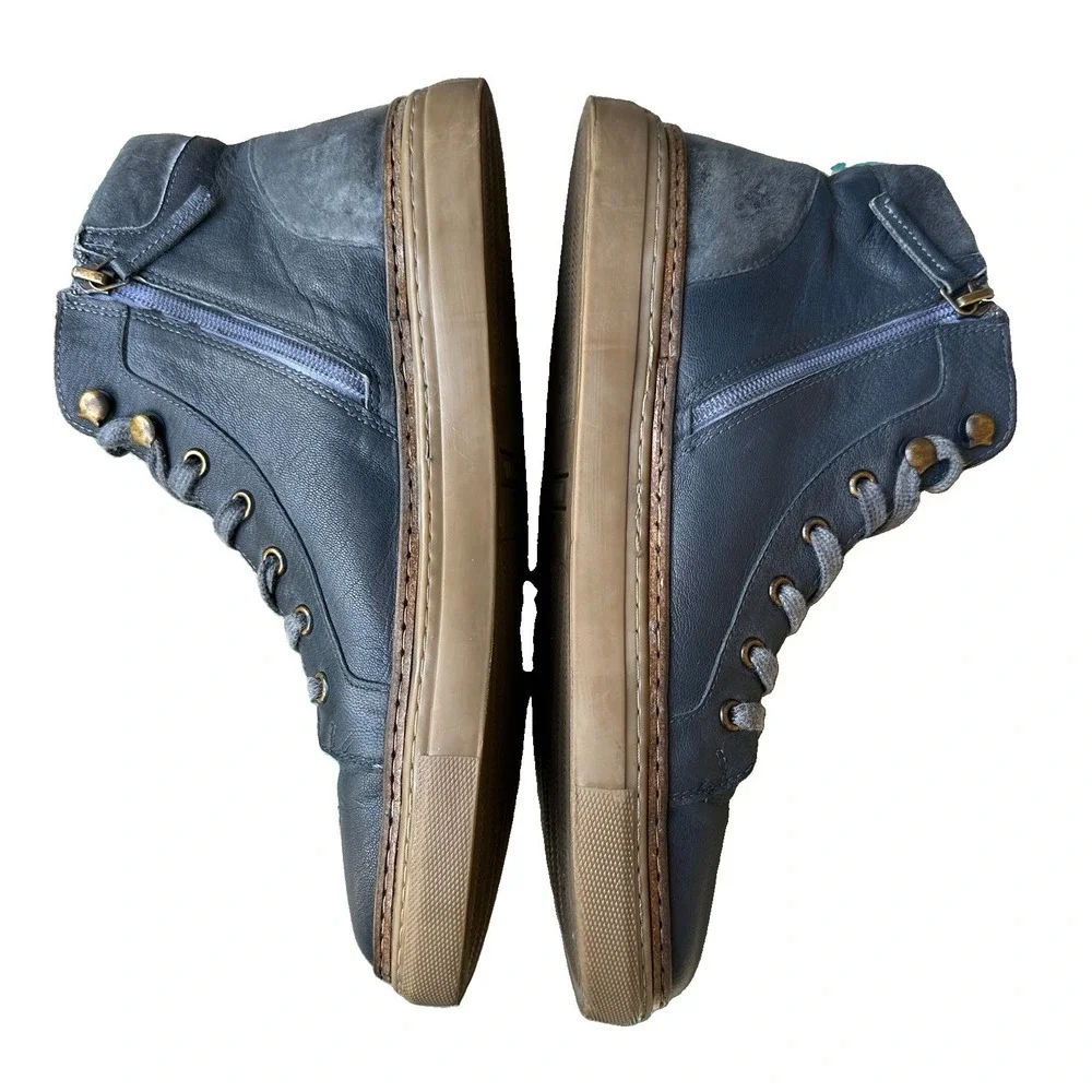 Roan Bed Stu Mac II Men's Size 11 US High Top Sneakers Blue Leather Lace Zip
